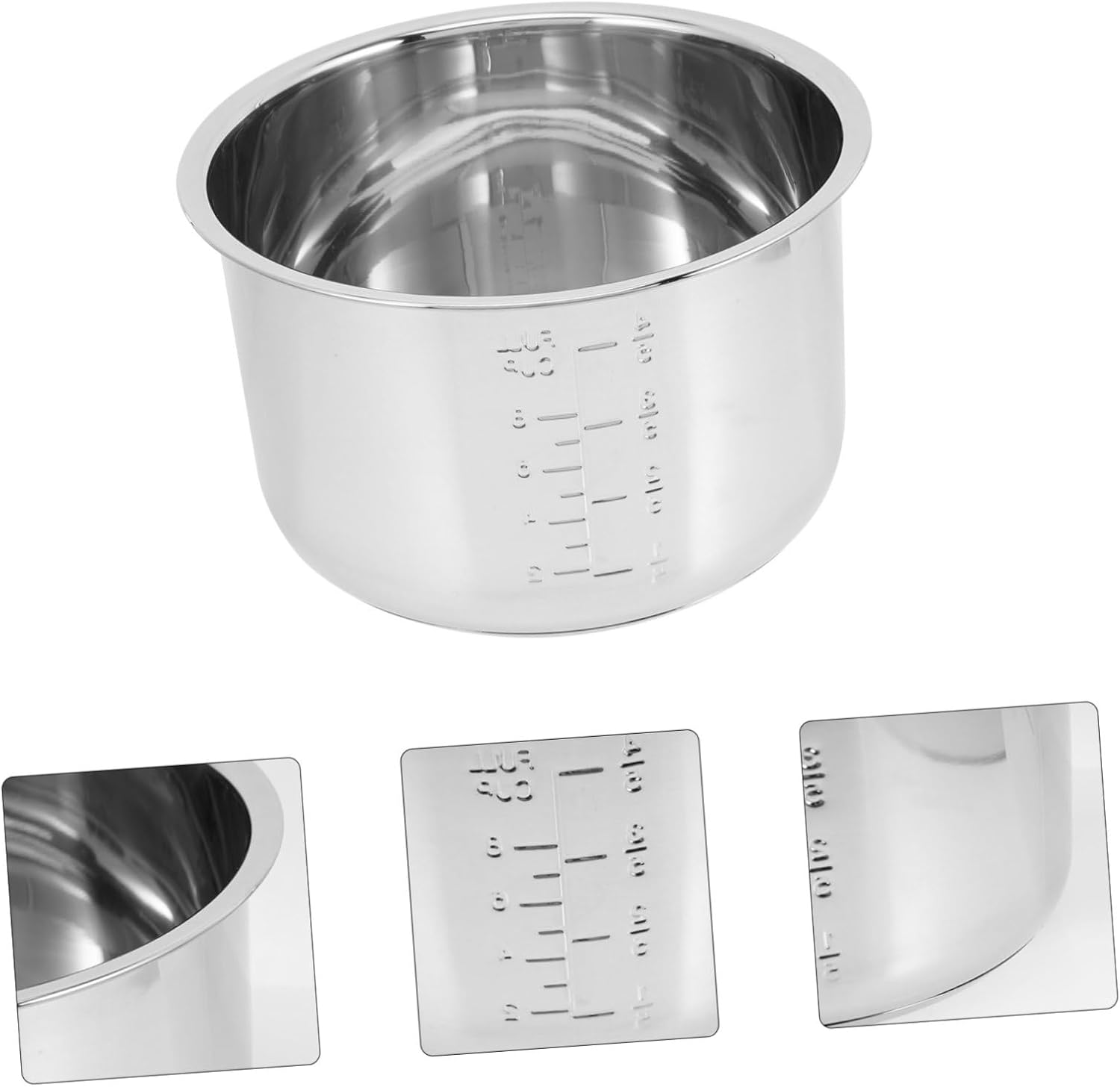 Ipetboom Stainless Steel Rice Cooker Inner Pot Thickened Replacement Liner for Electric Pressure Cookers Universal Fit Non-Stick Suitable for Home Cooking