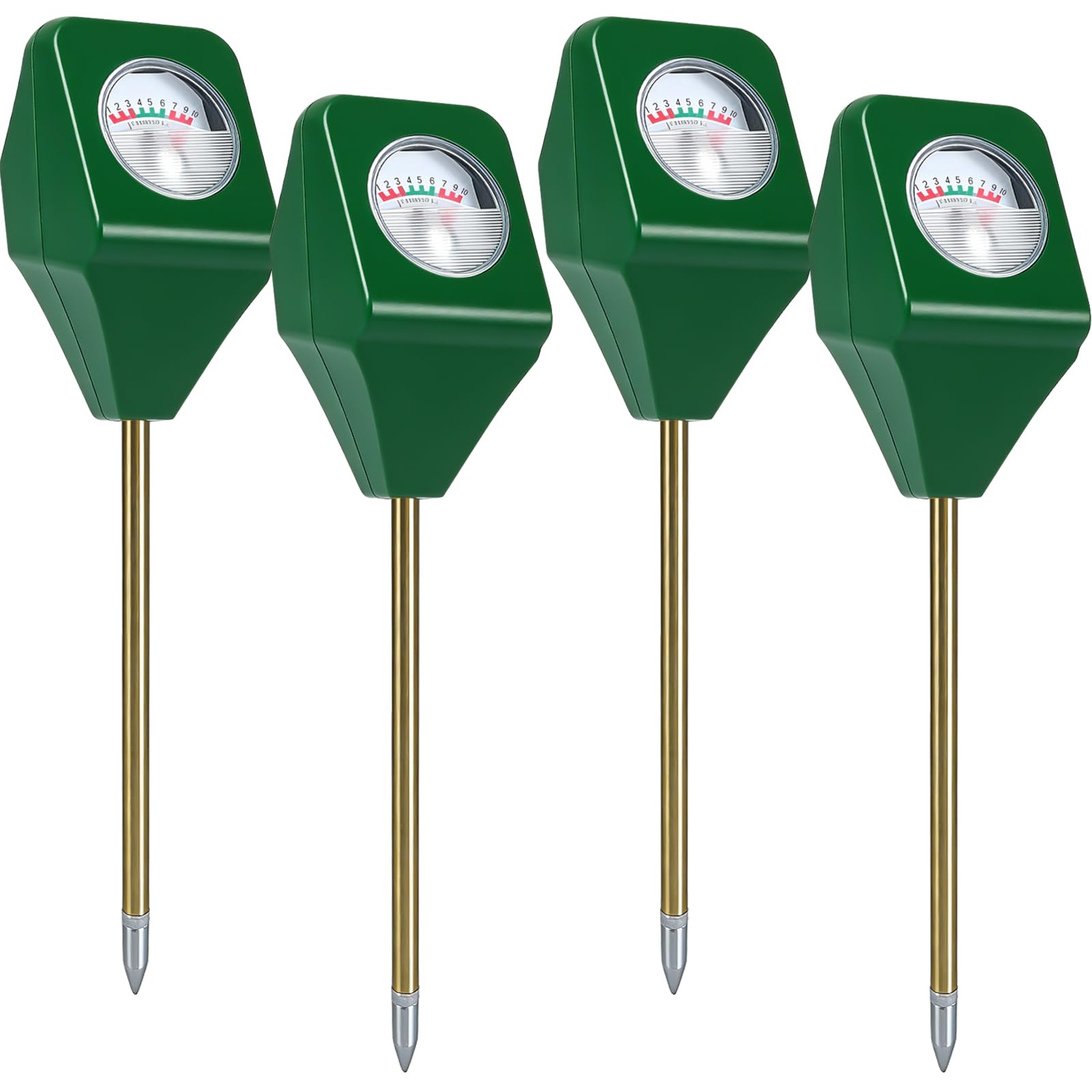 GBKDQQ 4 unidades medidor de humedad para plantas, medidor de humedad del suelo, sin pilas, higrómetro para jardín y agricultura, probador de suelo, indicador de riego