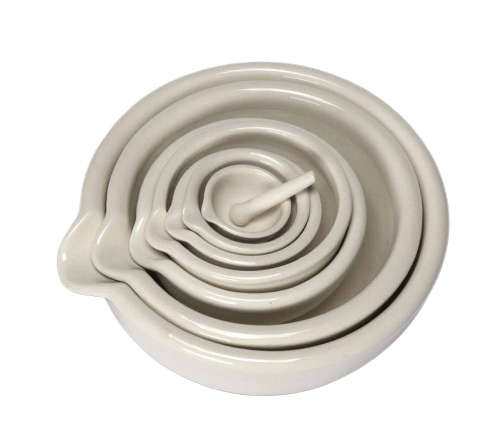 Mortaio e pestello in porcellana 60mm/80mm/90mm/100mm/130mm/160mm/216mm/254mm Set di ciotole for macinazione miscelazione Kit strumenti da laboratorio bianco Mortaio Con Pestello(160mm)
