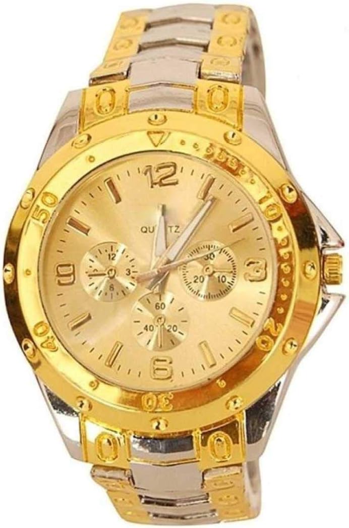 Analogue Men's Watch ( Gold Dial & Strap )