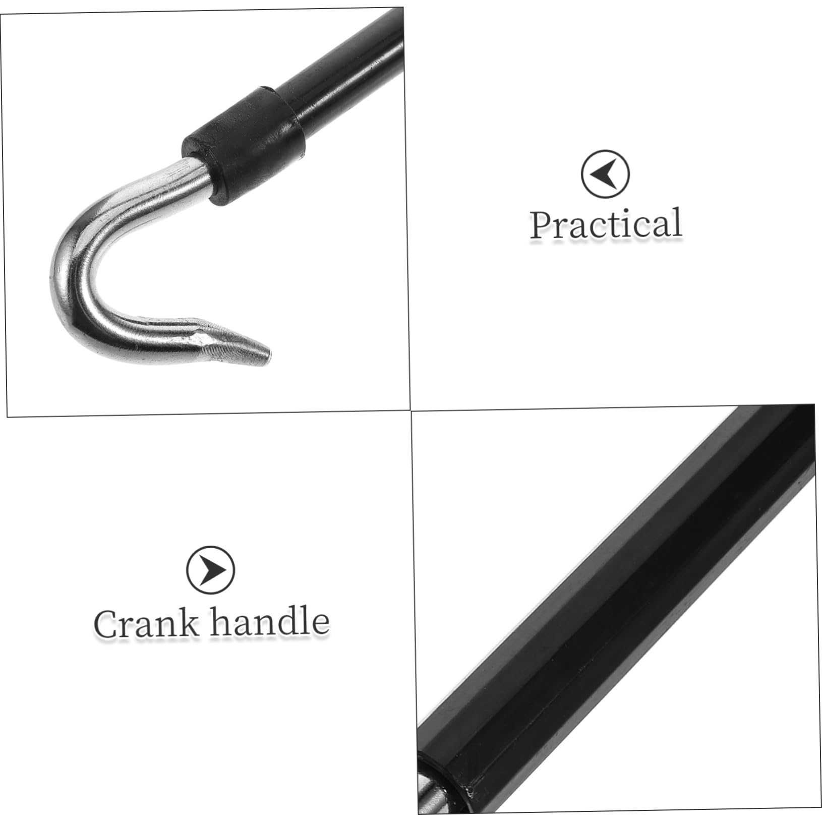 Manivelle Noire pour Store Banne Manuel Accessoire ExtéRieur Durable Et Facile À Utiliser pour Auvent Et Rideau 24.4 Pouces