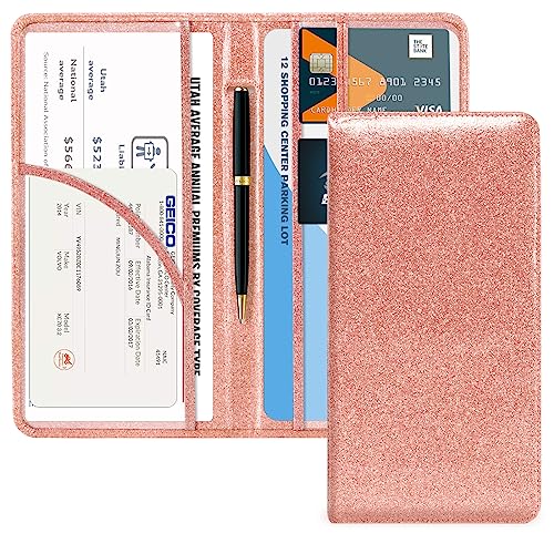 Image of CoBak Car Registration and Insurance Holder | Vehicle Glove Box Organizer, Auto Truck Compartment Document Case with Magnetic Closure for Insurance & Driver License
