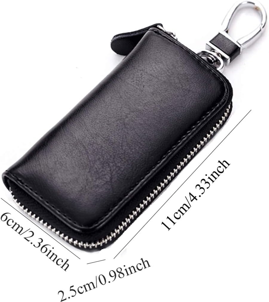 Rolin Roly Key Case Genuine Leather Key Holder Wallet Bag Hook Keychain Zipper image 5
