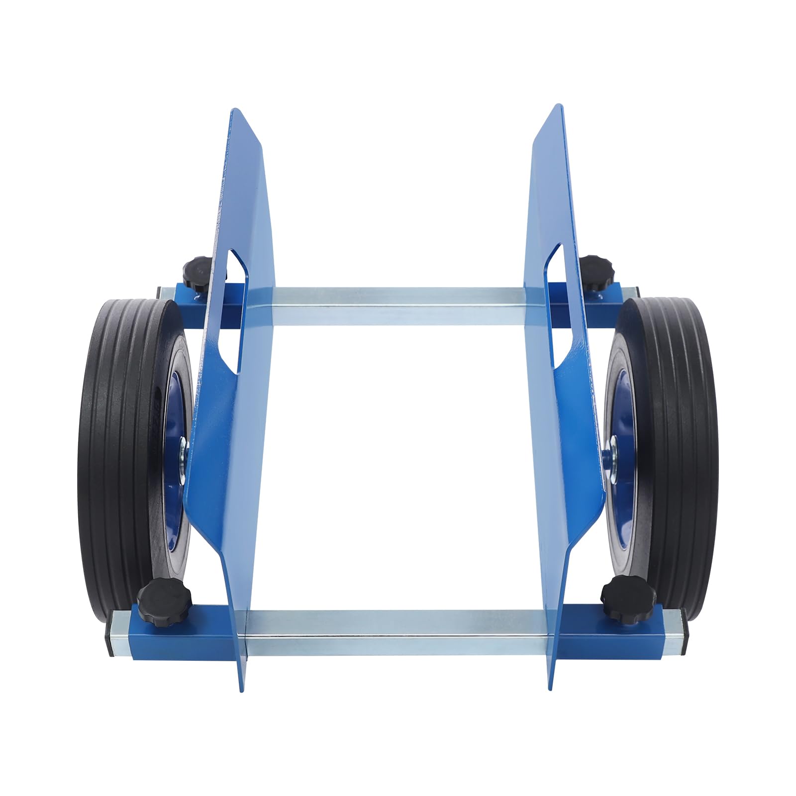 Plattenwagen Transportwagen mit 25,4cm Rädern, bis 490Kg, Plattenwagen Klemmwagen, aus Eisen, mit Einstellbarem Abstand Zwischen den Seitenwänden und Rutschfesten Polstern (Blau)