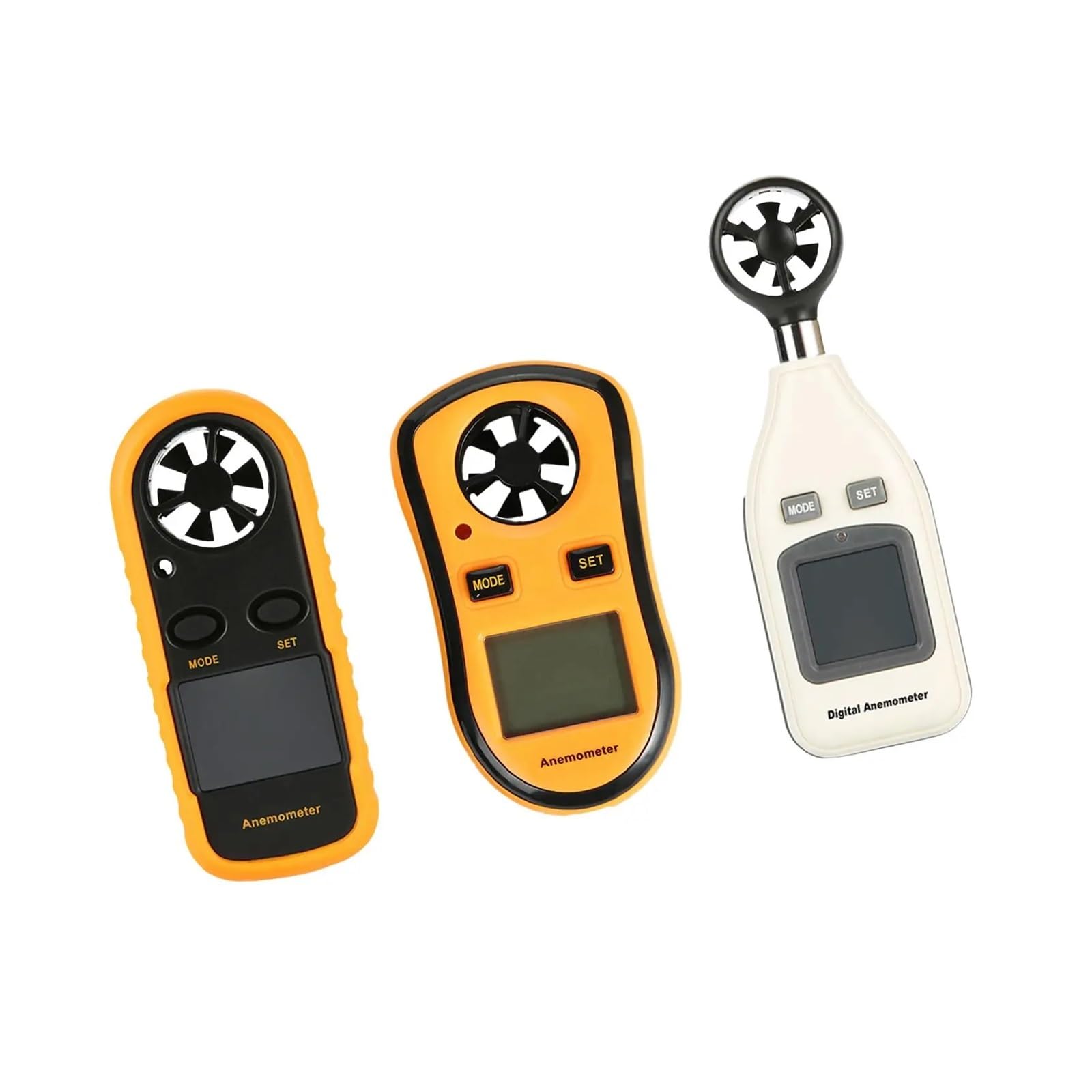 Windgeschwindigkeitsmesser, Luftmengenmesser, Messung der Windgeschwindigkeit, digitales Anemometer, Handheld for Golf, Fliegen, Segeln, Zuhause, Surfen(White 5.25x16cm)