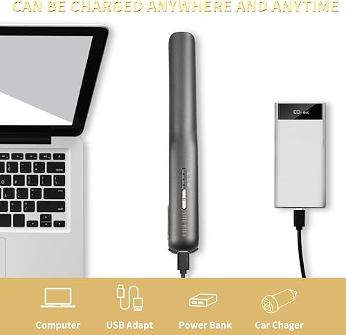 Miniatura 6 de Varita rizadora de 3 barriles de doble voltaje con pantalla LCD de temperatura, barriles triples de turmalina de cerámica de 1 pulgada, temperatura