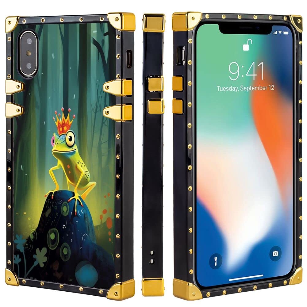 Designed Phone Case for iPhone X/Xs Anime Frg Watercolor YY57 Design Black Frame Smartphone Cover Soft TPU Shockproof Mobile Phone Case