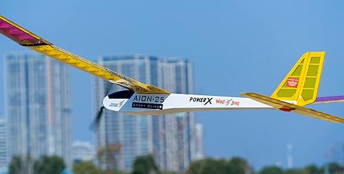 Miniatura 6 de Balsa Wood Glider Plane F25 AION-25 - Kit de avión de vela sin ensamblar de 98.425 in (98 pulgadas) Envergadura grande RC planeador de vela F3P Kit