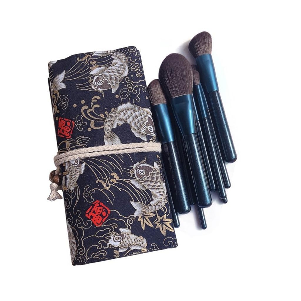 12 szt. Yulan zestaw pędzli do makijażu pędzel do różu pędzel do cieni do powiek Koi Fish Makeup Brush Storage Brush Bag