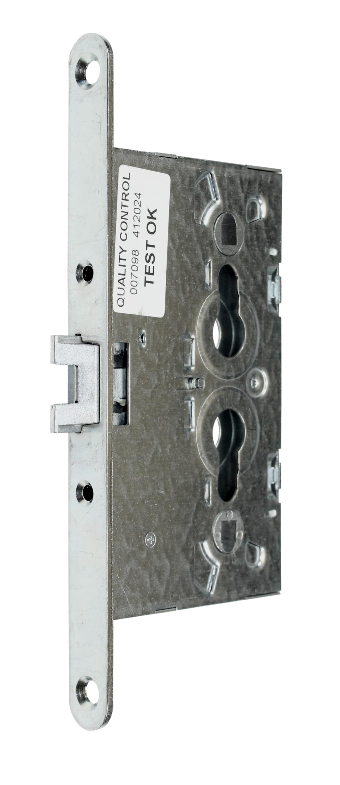 SN-TEC Metalltürschloss, Einfallenschloss, Türschloss für Nebentüren und Garagentüren, Dornmaß 65mm, Entfernung: 72mm, Stulp: 20x235mm abgerundet, Vierkant 8mm, DIN Links/Rechts verwendbar