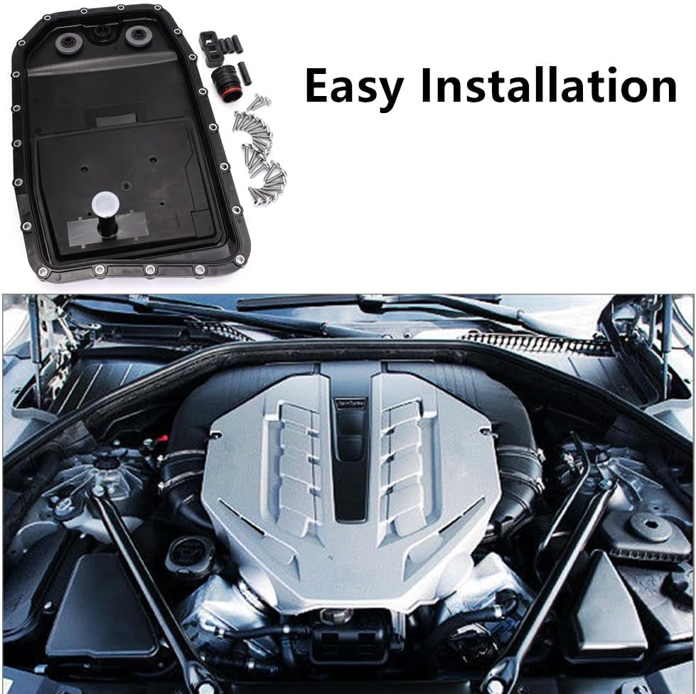 6HP26 Auto Transmission Oil Pan w/Gasket Bolt O-ring Adaptor 24117571227 24152333903 Compatible With BM-W Lan-d Rover 745Li X5