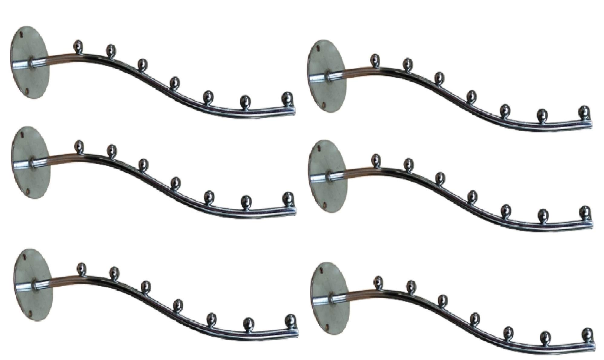 Q1 Beads Stainless Steel 7 Ball pin Hook Wall Hanger/Shop/Showroom Display Hook Rail bar for Clothes/Kitchen/Mobile Pack of 6 -Heavy Duty Wall Mount with Hardware Fittings (B083BZ5W8B) Amazon Price History, Amazon Price Tracker