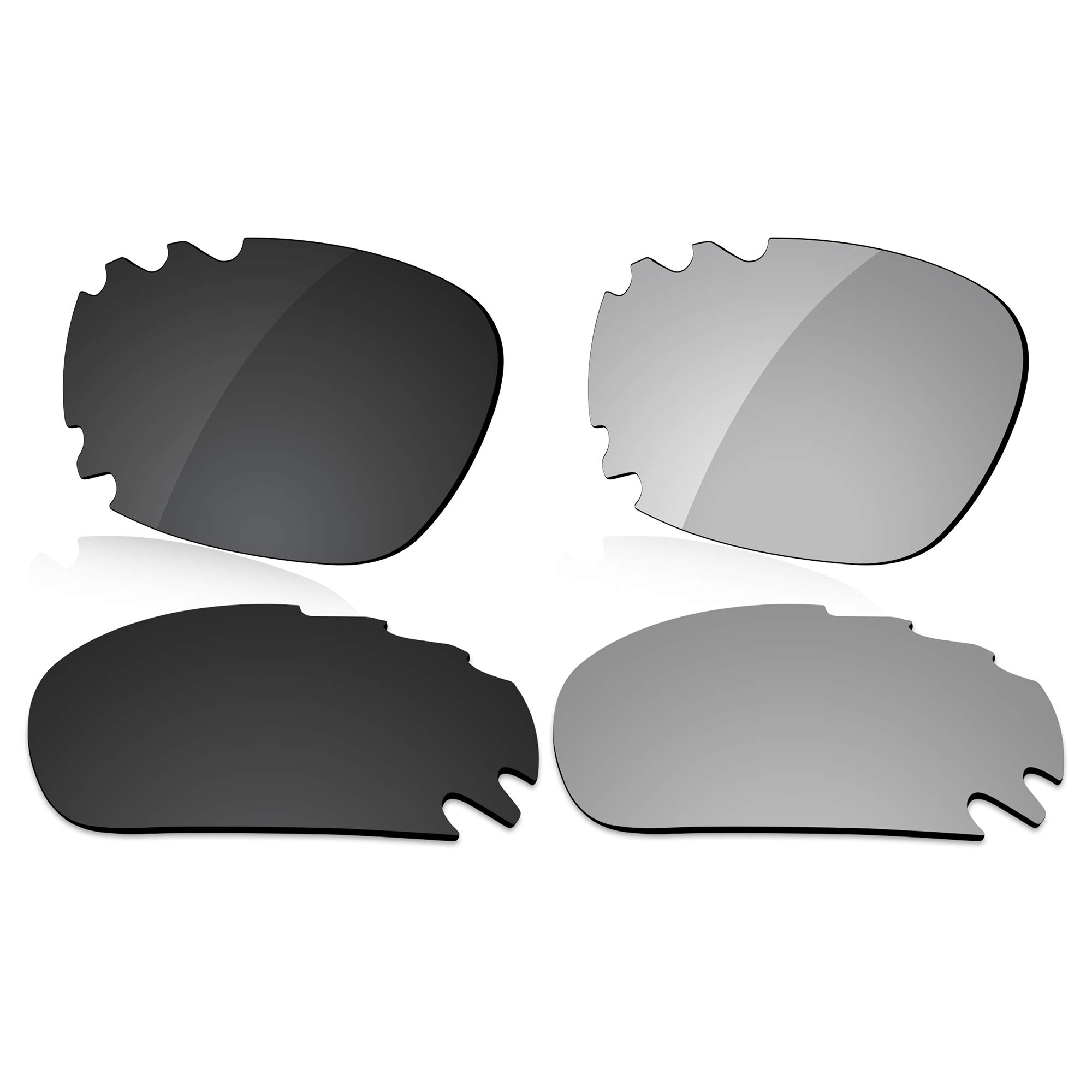 Lenzreborn Men's Dark Black + Silver Grey Polarized Lens Replacet For Oakley Jawbone Vented Sunglass - Dark Black+Silver Grey
