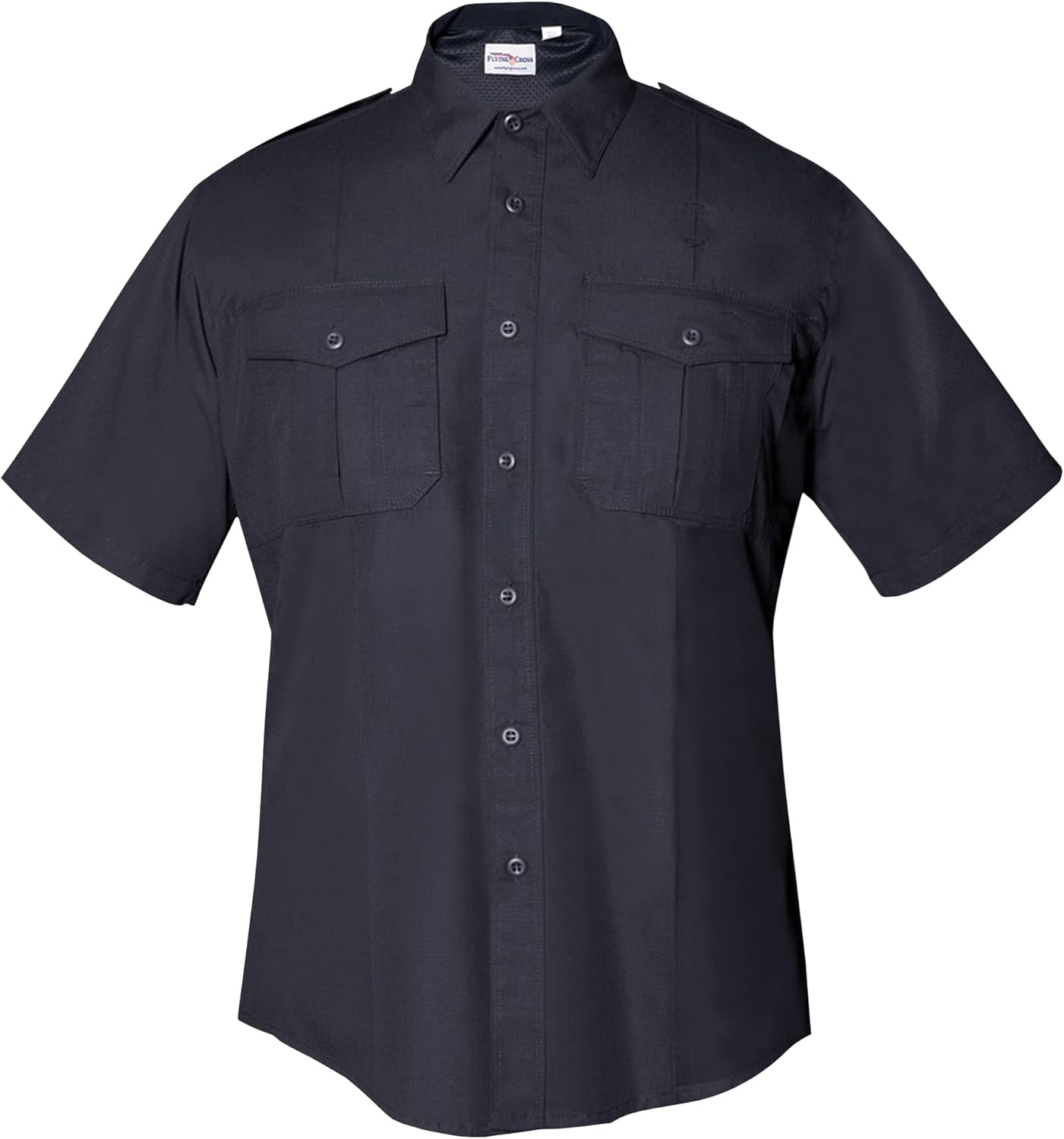 Flying Cross FX Flex Class B Men’s Short Sleeve Shirt - Double-Needle Button Down Shirt with Concealed Velcro Closure Pockets