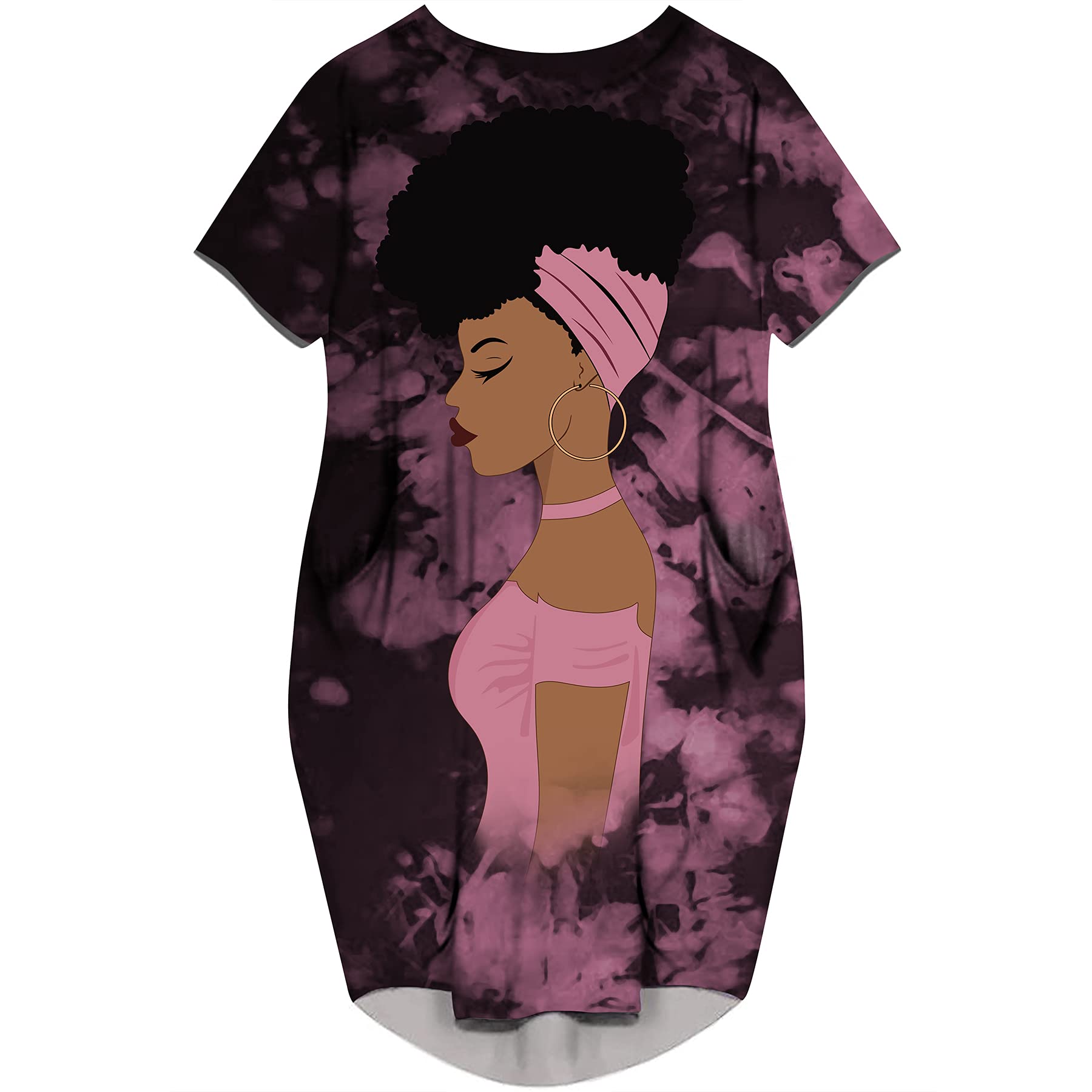 Fashion Women's African American Art Print Dress Casual Loose Dresses