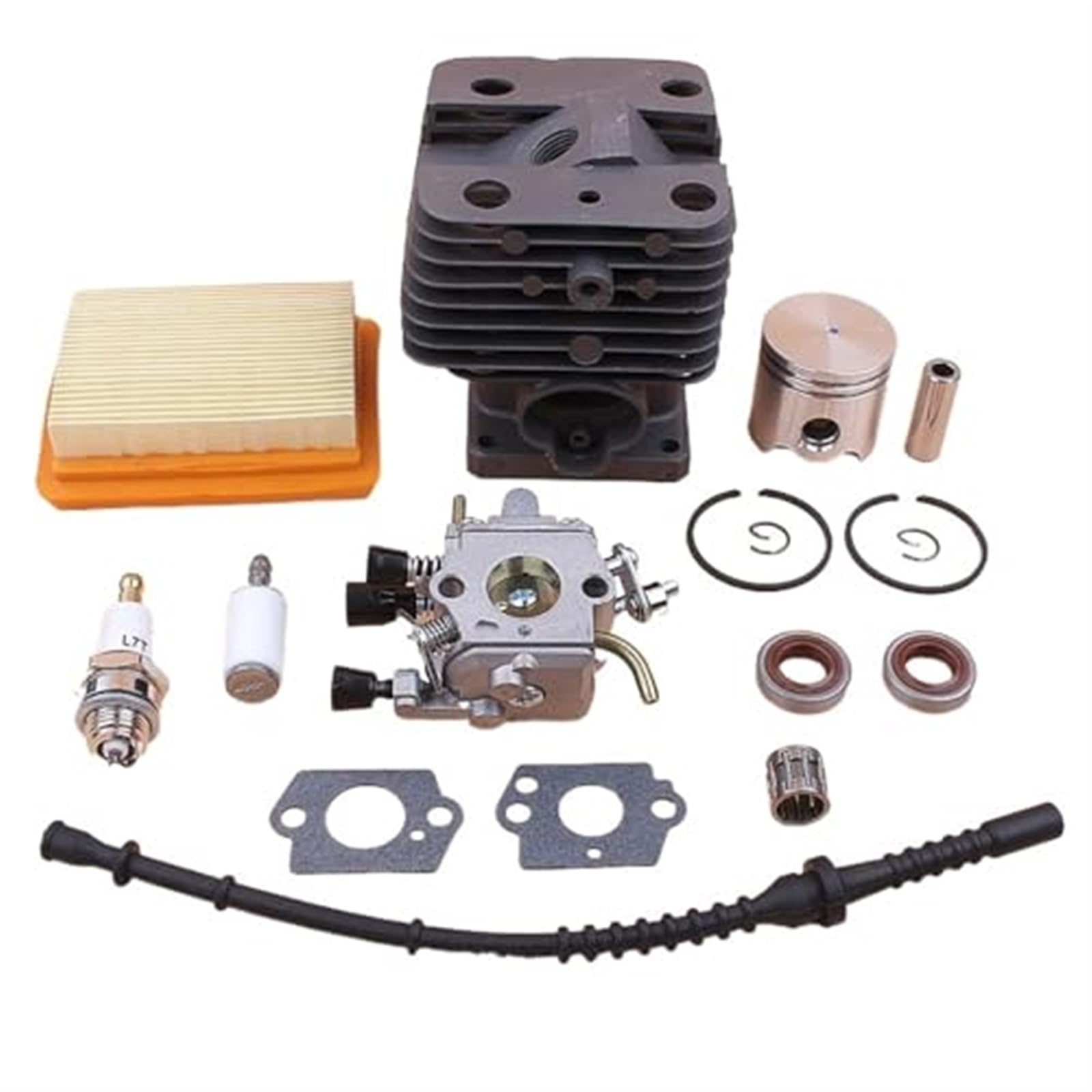 Wivplex Kit tubo flessibile del carburante filtro aria carburatore pistone cilindro da 35 mm, for STIHL, FS120 FS250 FS250R FS200 FS200R Trimmer Decespugliatore Parti Strumenti per la pulizia dell'ari
