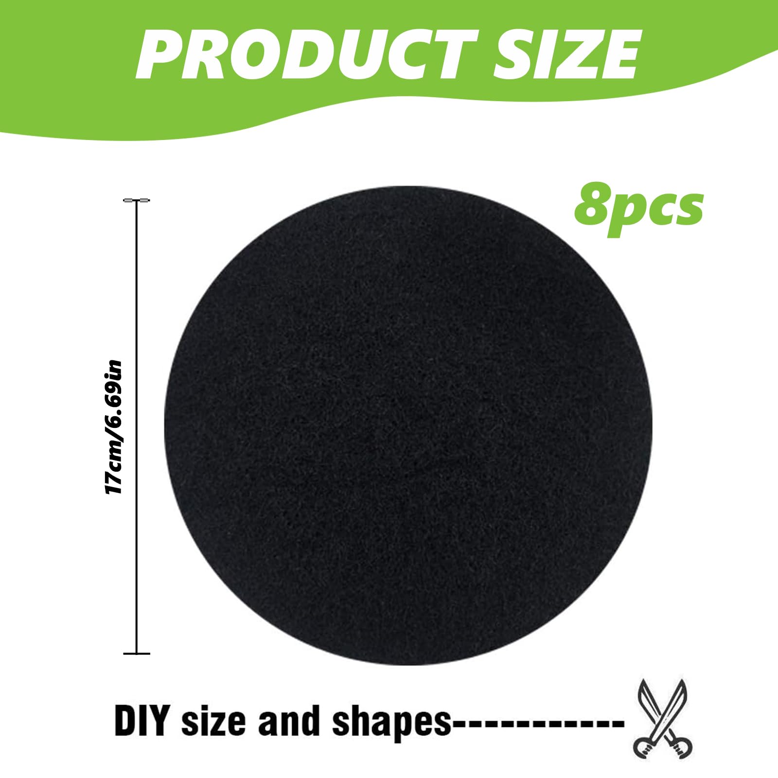 8 Pièces Filtres Compost Ronds, Filtres à Charbon Actif Filtre Anti-Odeur pour Poubelles à Compost Ronds, Convient aux Poubelles Jusqu'à 17 cm