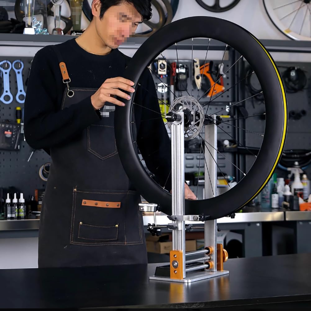Soporte Profesional para Reparación Y Corrección De Rodamientos De Bicicletas, Equipado con 2 Indicadores De Cuadrante, Plegable, Adecuado para Llantas De 10 A 29 Pulgadas