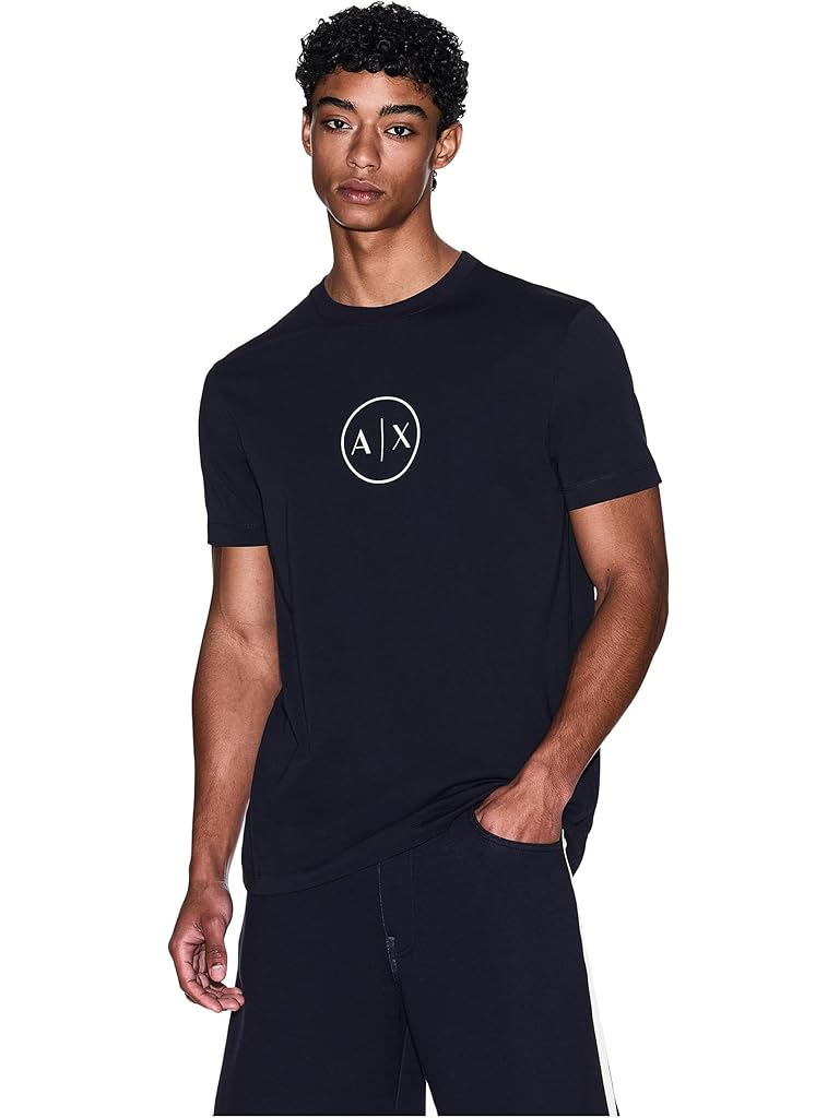 Navy Armani Exchange Circle Chest Logo T-shirt