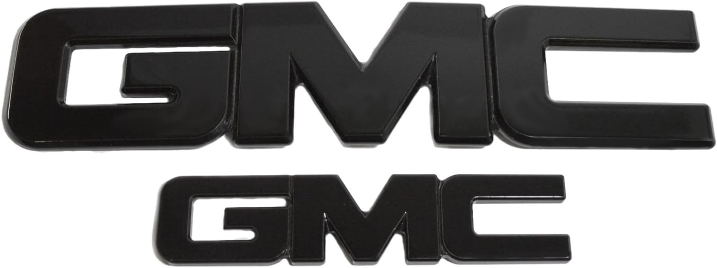 All Sales 96510K Ami"GMC" Grille and Tailgate/Lift Gate Emblem, Black (Pack of 2)