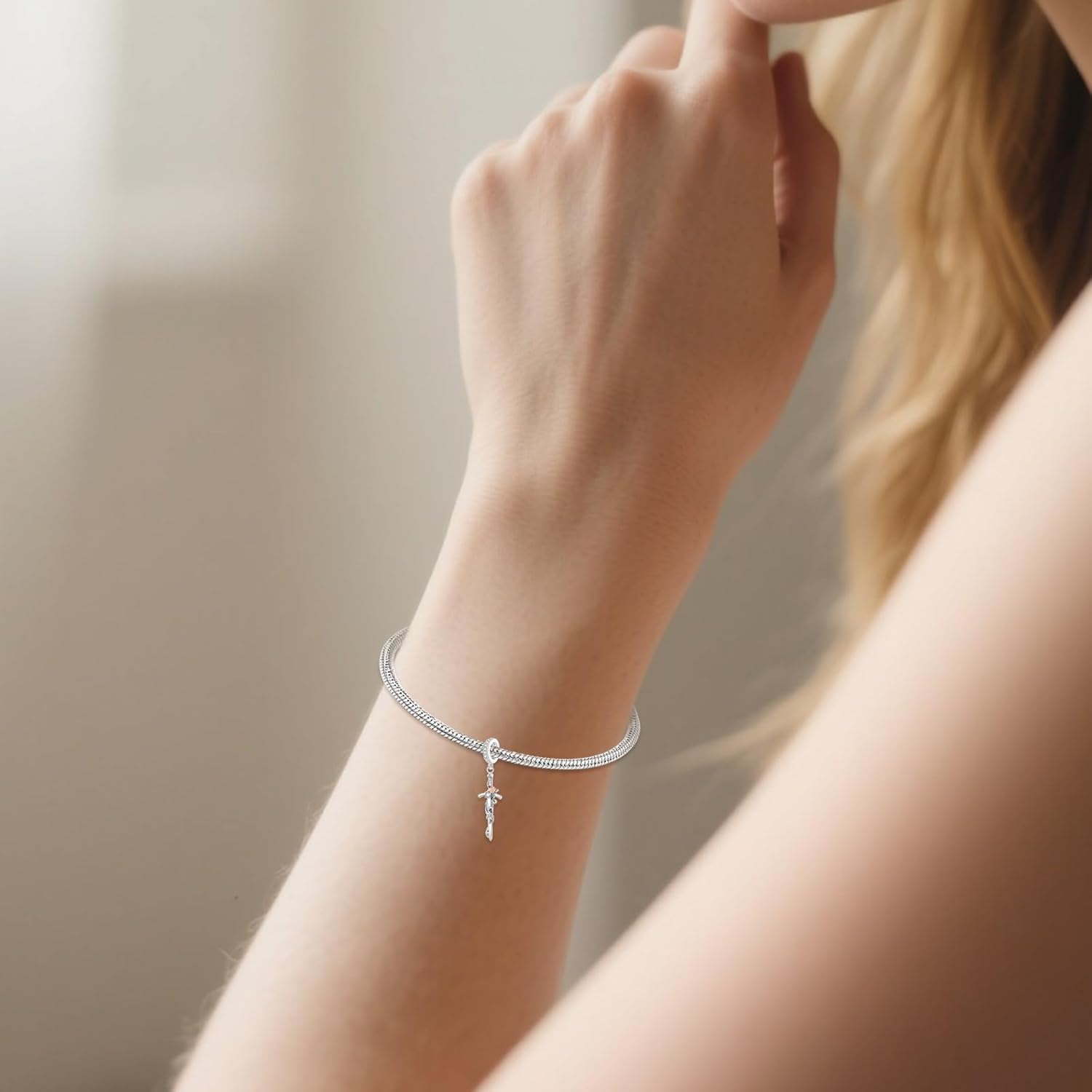 URONE Sword Charm Beads for Beacelet 925 Sterling Silver Sword Charm Beads Jewelry Gifts for Women - Image 2