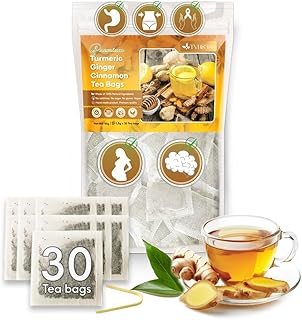 Sponsored Ad - TVN8386 30 Bags Premium Turmeric Ginger Cinnamon Tea, Improve Digestion, Support Brain, Weight, Skin