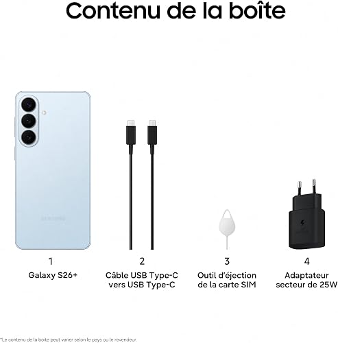 Samsung Galaxy S26+, Smartphone Android 5G avec Galaxy AI, 512 Go, Chargeur Secteur Rapide 25W Inclus, Smartphone déverrouillé, Bleu, Version FR - 9