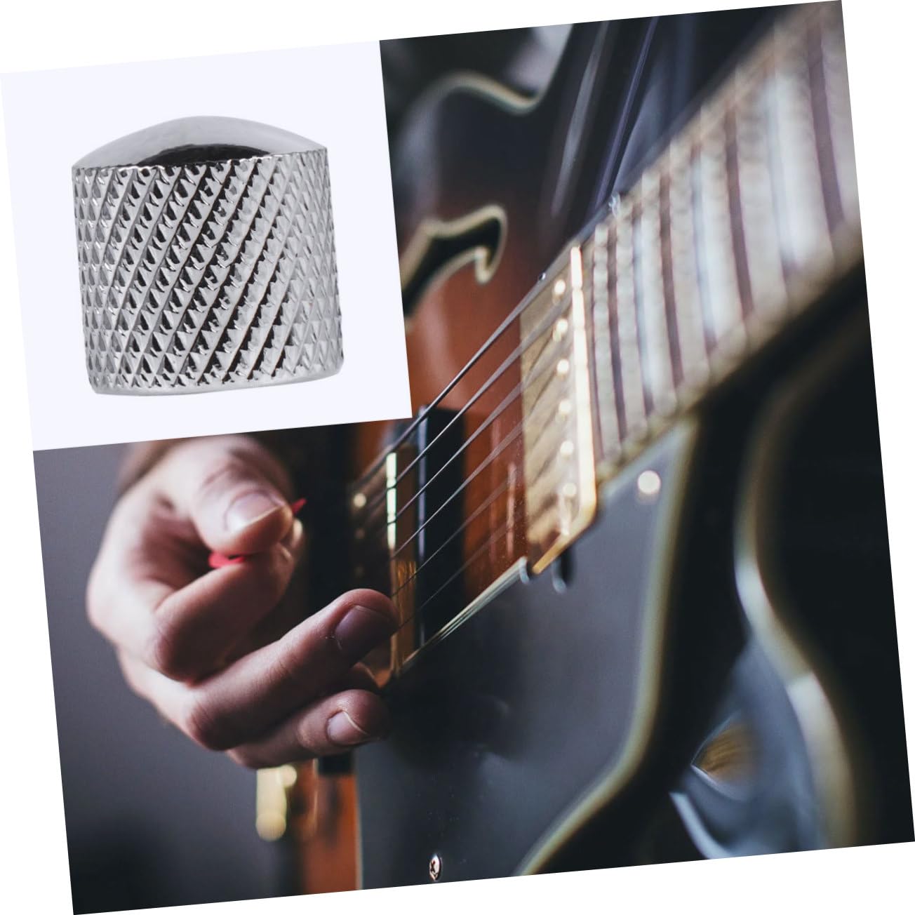 FAVOMOTO 3sets Guitar Volume Control Knobs Replacement Metal Dome Knobs for Bass Guitar Bass Volume Tone Split Shaft Pots 4pcs*3