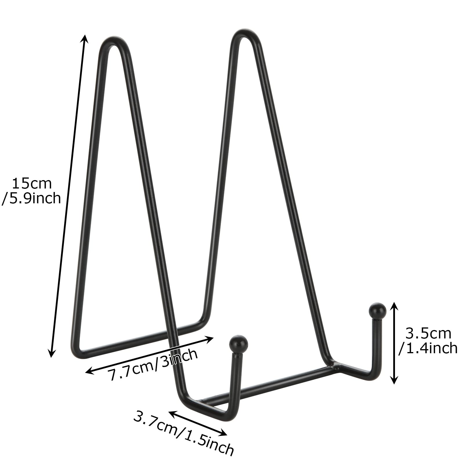12 Supporti Per Piatti In Metallo MIVIDE, 7,6 Cm, Neri | Espositori A N Per Foto, Libri, Quadri, Cavalletti Da Tavolo Robusti Per Mostre E Matrimoni