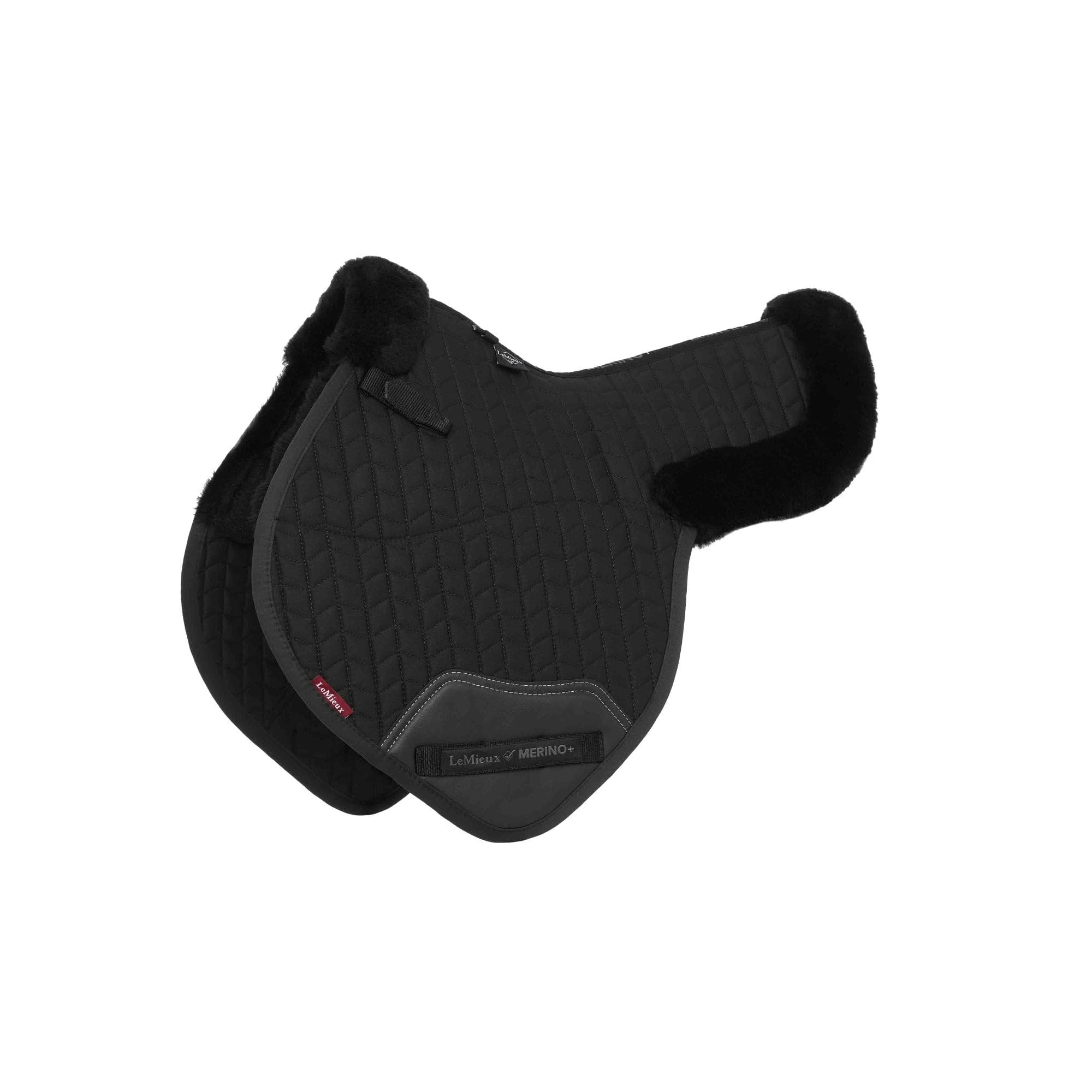 LeMieux Merino+ Half Lined Close Contact Numnah - Black/Black Medium