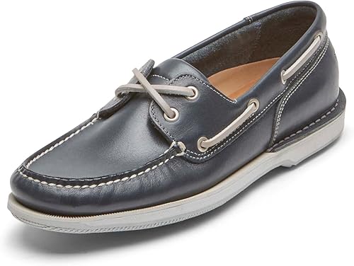 Rockport Mocassins Perth pour homme, Cuir bleu marine, 7 Wide