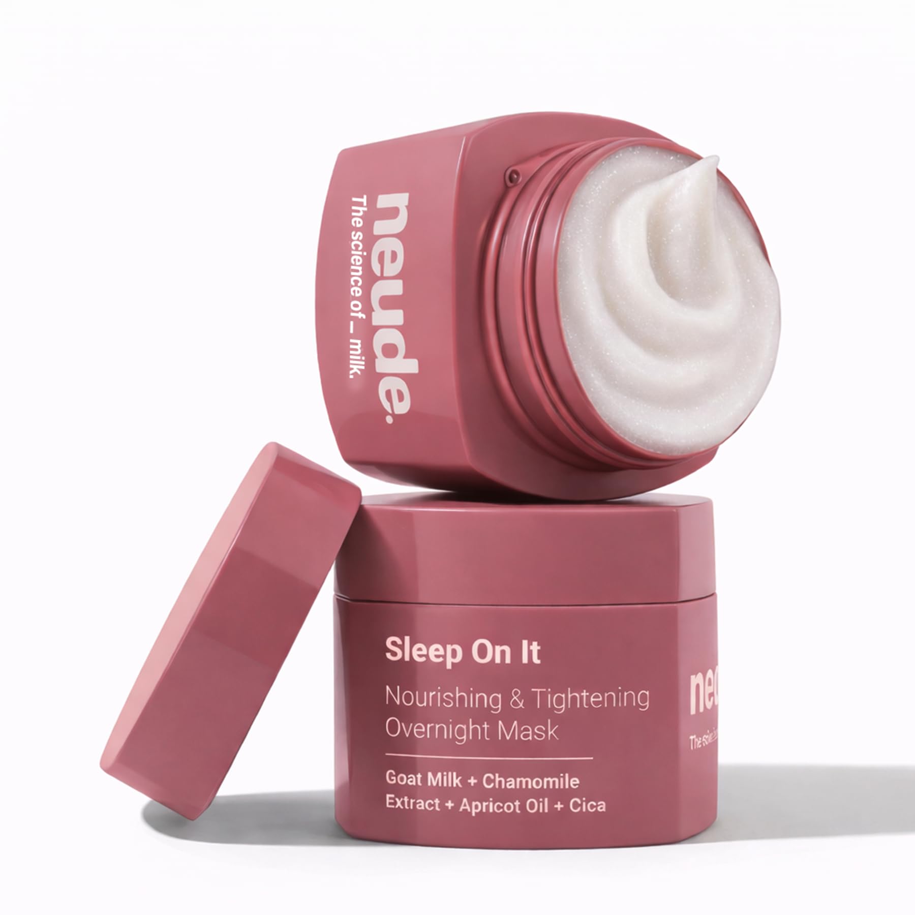 Neude Sleep On It Overnight Hydrating Mask 50ml – Leave-on Night Cream Mask with Goat Milk, Niacinamide for Glowing, Nourished Skin; Hydration & Repair; Suitable for Men & Women, All Skin Types