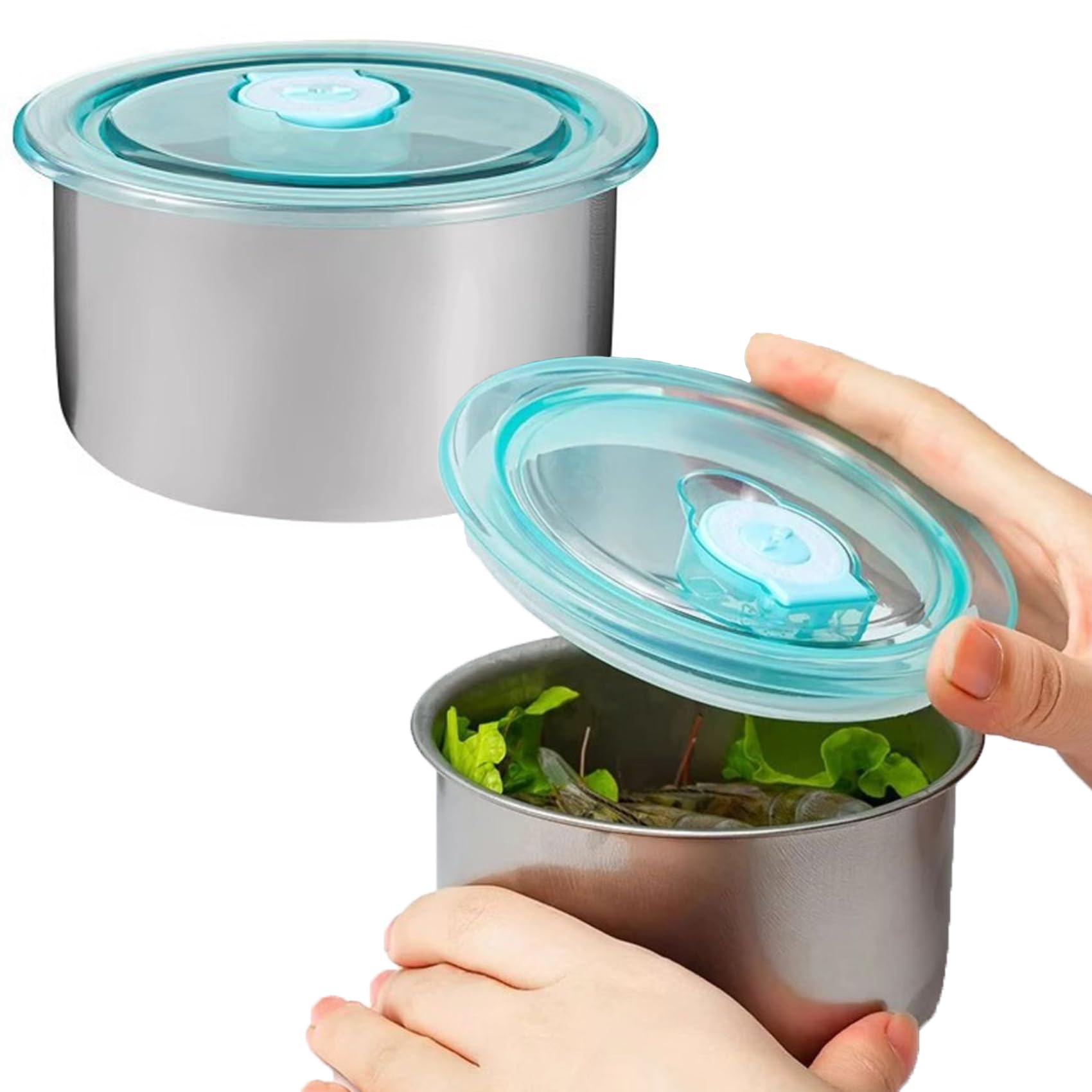 Gztfpq Stainless Steel Snack Pots With Airtight Lids, 2Pcs Reusable Snack Containers For Snacks Condiments, Salad Dressing Container, Leak-Proof, Bpa-Free