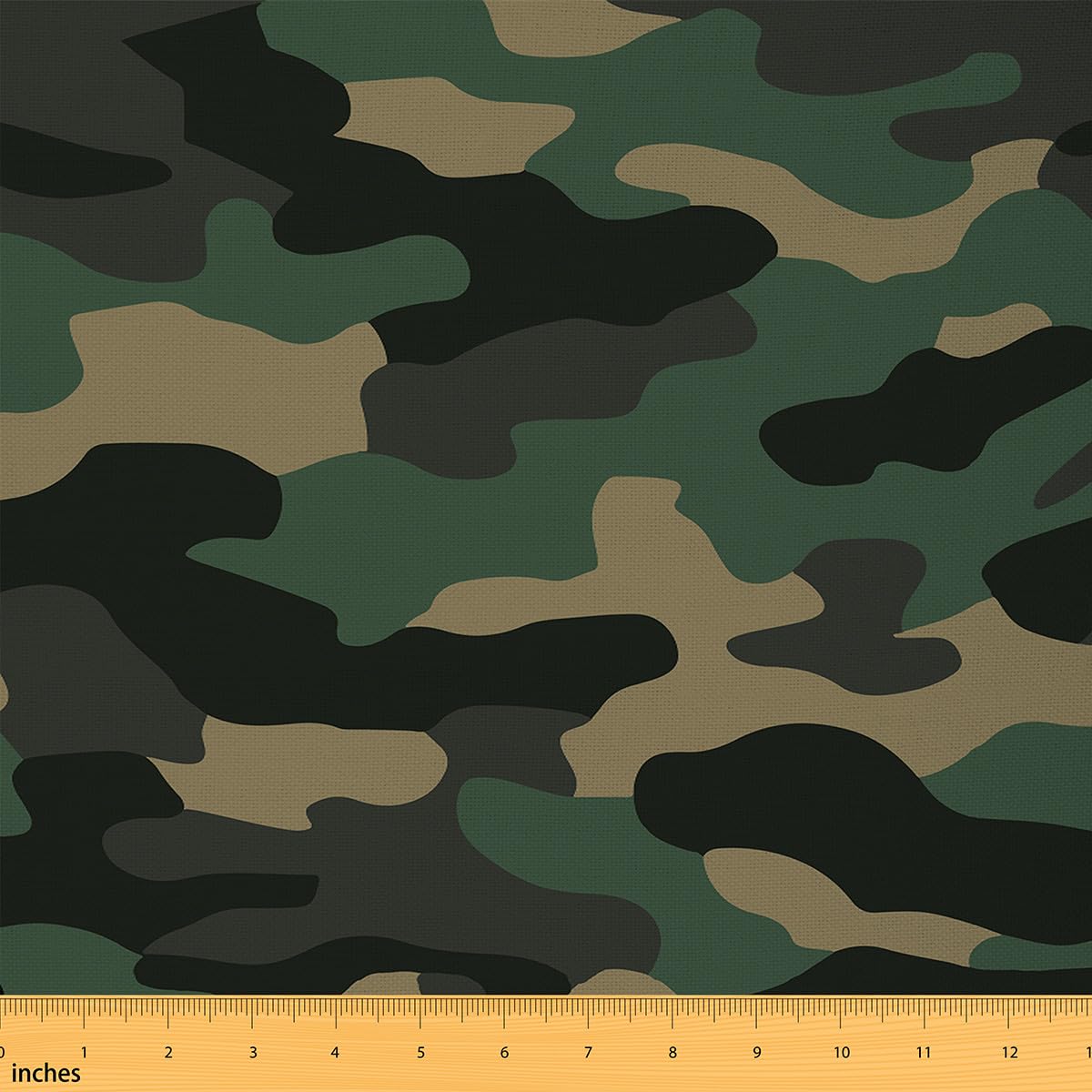 Feelyou The Yard, Camouflage-Polsterstoff für Stühle, dekorativer wasserdichter Outdoor-Stoff, 4,5 m, Grün, Grau, Schwarz