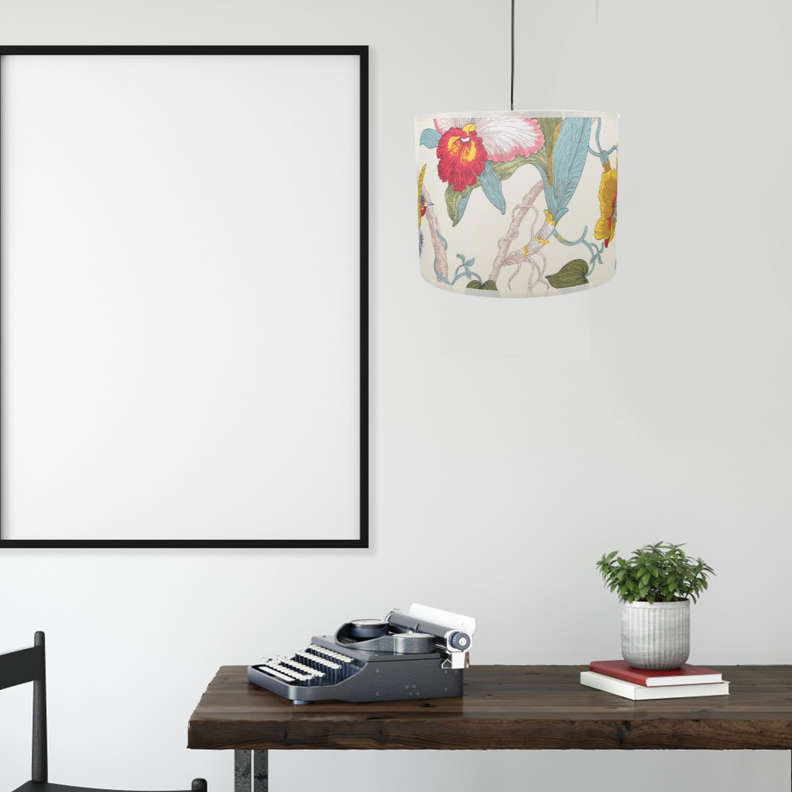 UKCOCO Paralume Stabile e Decorativo Tamburo Floreale Attacco E27 Stili multipli per Lampade da Tavolo da Terra per Arredamento Casa e Camera Stili multipli