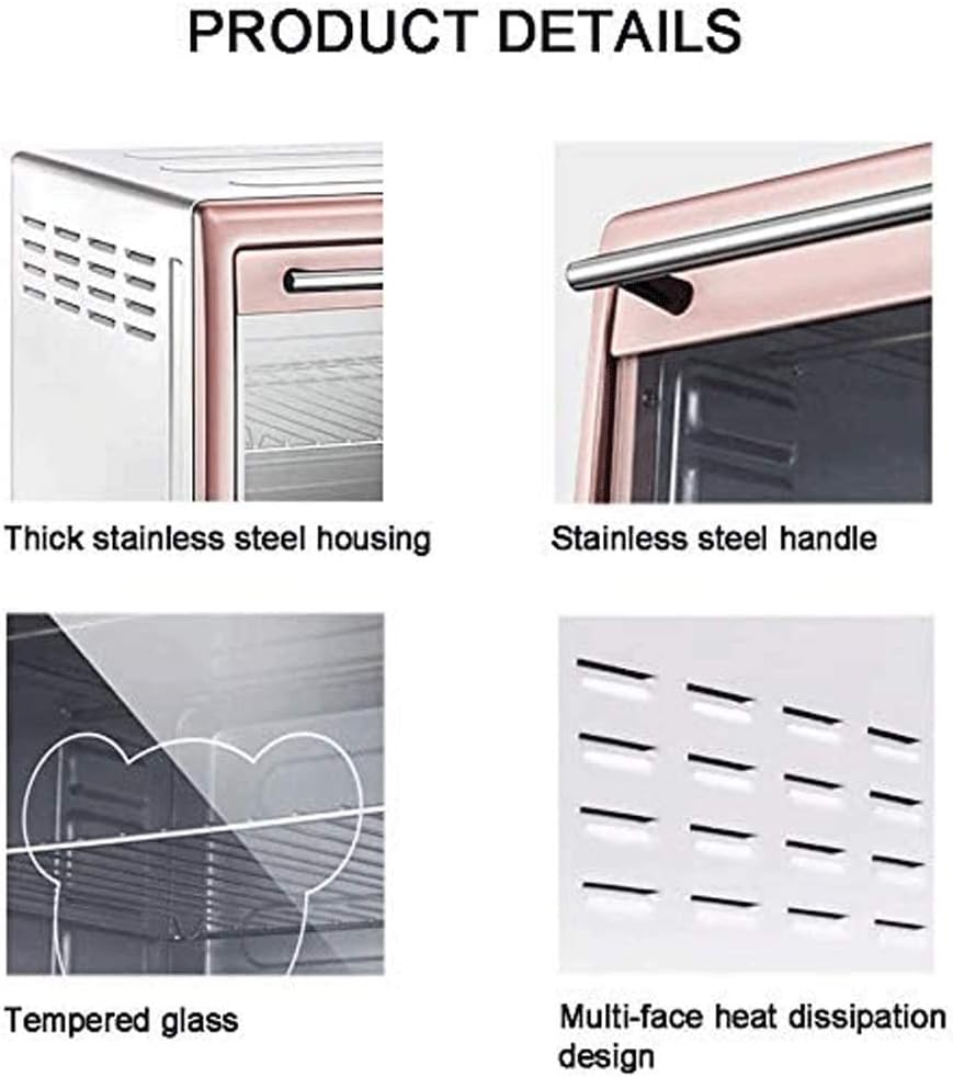 Oven Toaster Oven, Heat Countertop Toaster Oven, Stainless Steel, Extra Large Capacity, Pink Kitchen Appliances