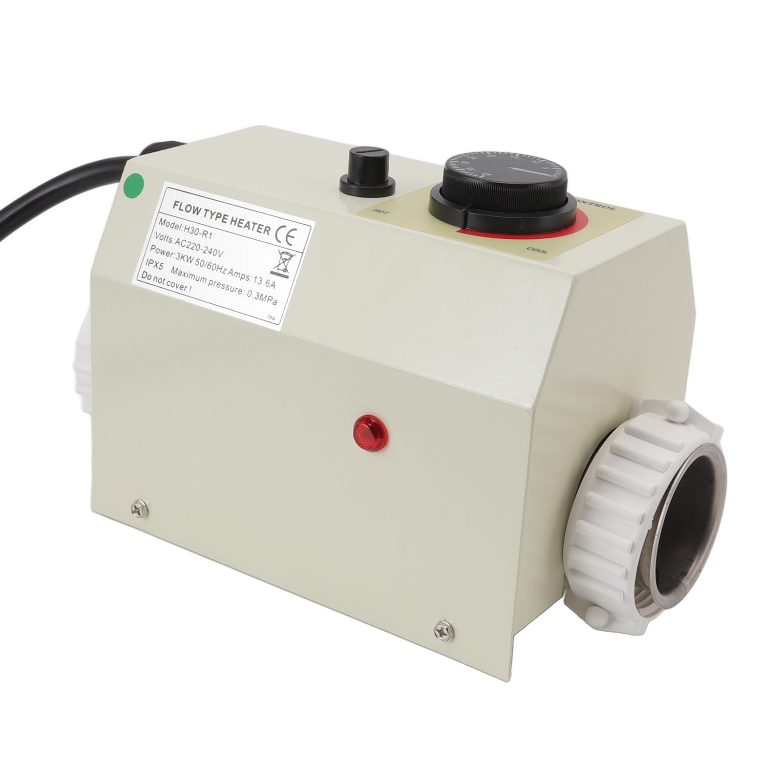Scaldabagno Elettrico 3KW per Vasca e Piscina, Termostato Touch Screen, Funzione Temperatura Costante, Acciaio Inossidabile, per Vasche Idromassaggio e SPA