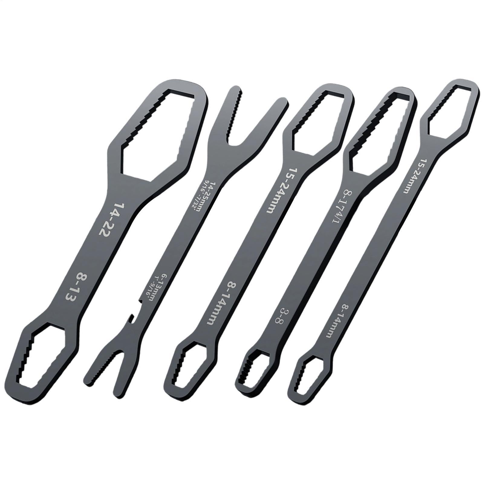 Clé à molette réglage automatique 5 pièces universelles acier chrome-vanadium