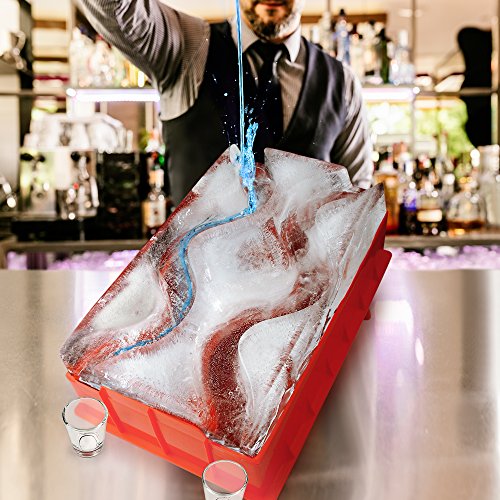 Reusable Ice Luge (Double Track) - Just Add Water, Freeze and Enjoy Within 24 Hours - A Perfect Center Piece To Any Party - The Best Way To Serve Cold Drinks - Thumbnail 5