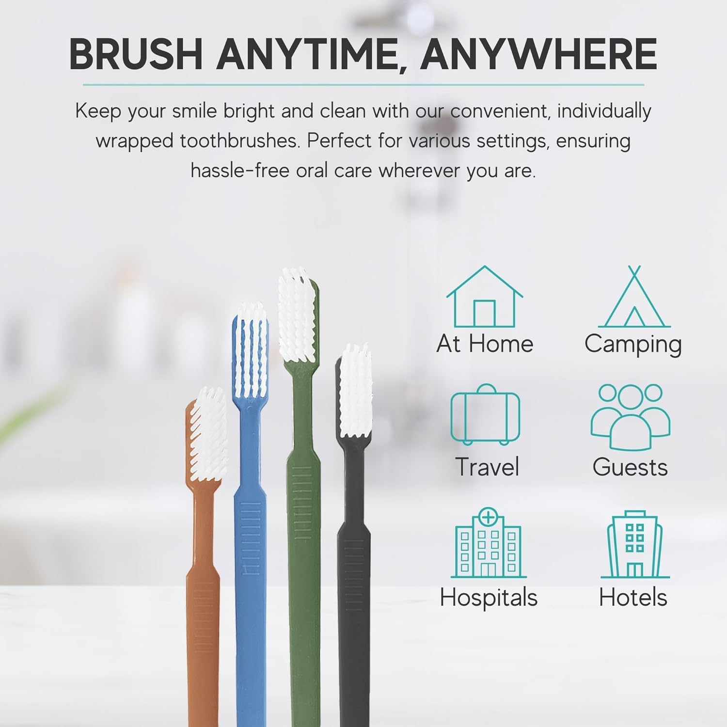 Avistar Lot de 240 brosses à dents jetables pré-collées emballées individuellement – Brosse à dents jetable pré-collée à usage unique avec dentifrice intégré – Brosse à dents sans eau pour voyage
