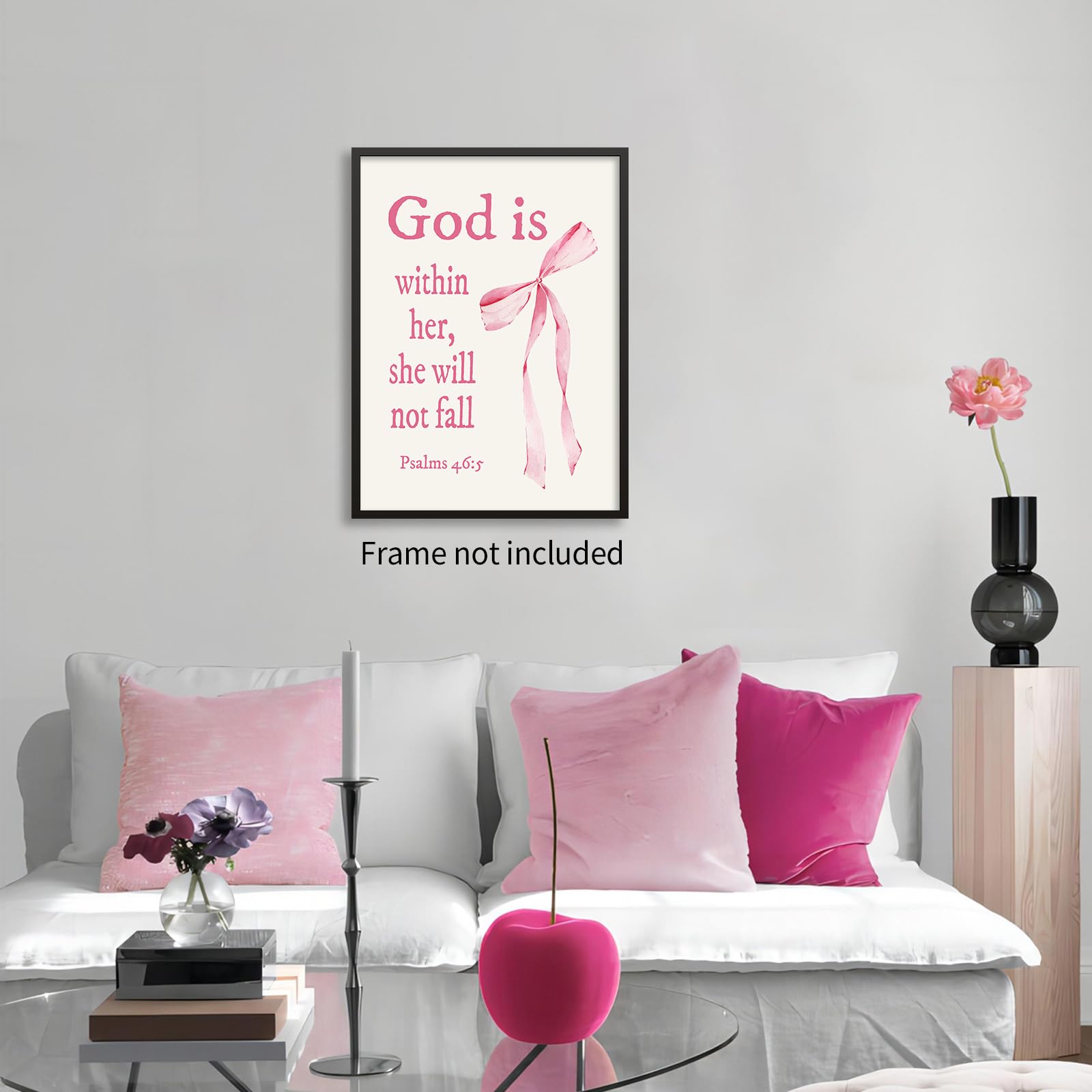 "I Can Do All Things Through Christ" Pink Bow Acrylic Sign - Inspirational Bible Verse Home Decor - View #7