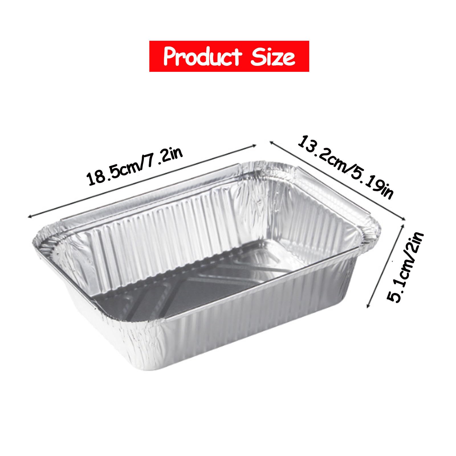 Bandeja de Aluminio, 30 PCS Bandejas de Papel de Aluminio Contenedores de Papel de Aluminio para Hornear Bandejas para Hornear Bandeja Cuadrada Resistente Al Calor Lata para Hornear, 680 Ml