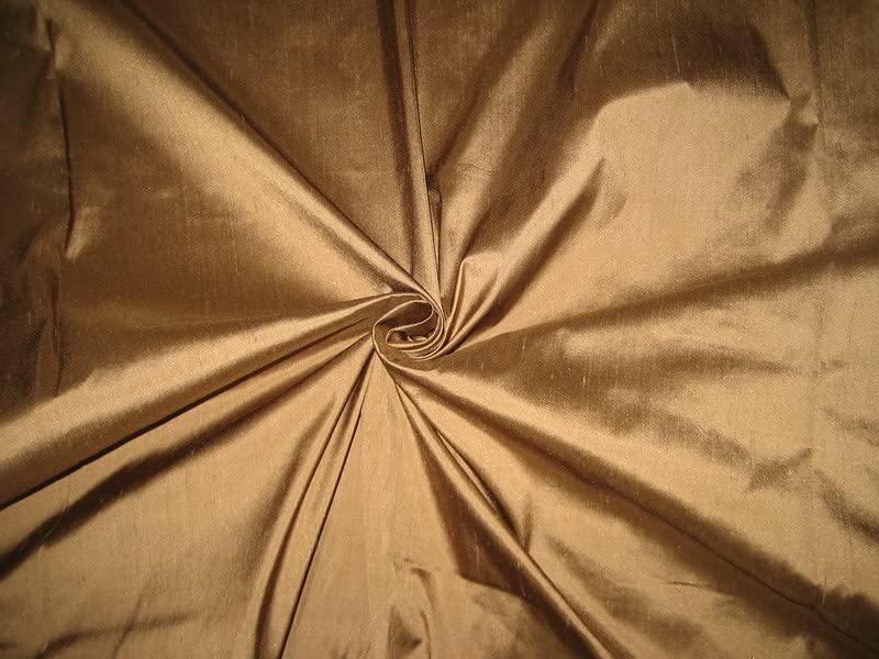Tissu en soie Dupioni Fabric marron taupe de 137 cm pour créer des rideaux chic