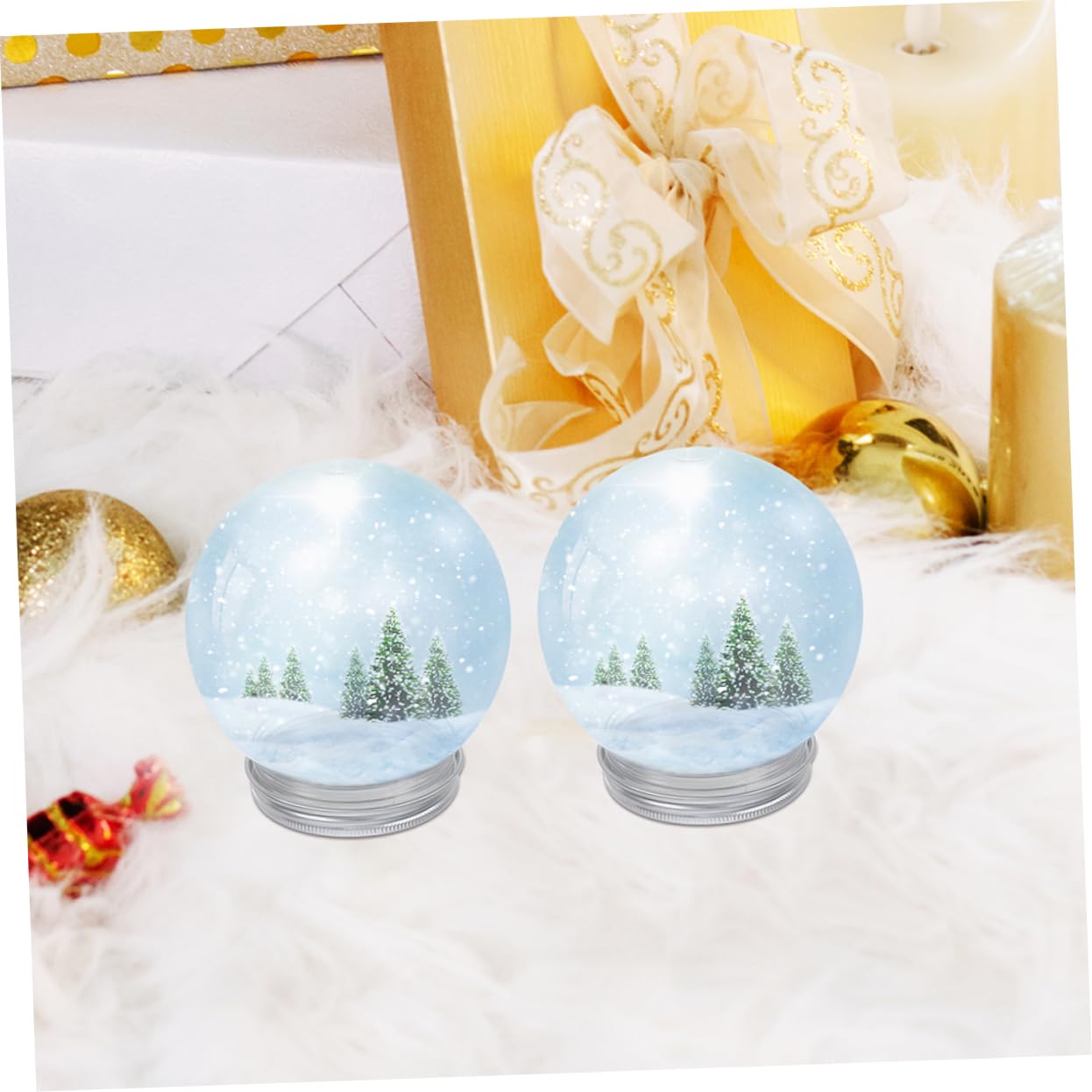 Homoyoyo 12piezas Bolas de Nieve Navideñas Globos de Agua de Plástico Transparente Bolas de Vacía Rellenable para Manualidades Decoración de Hogar Oficina Fiestas de Navidad y Cumpleaños