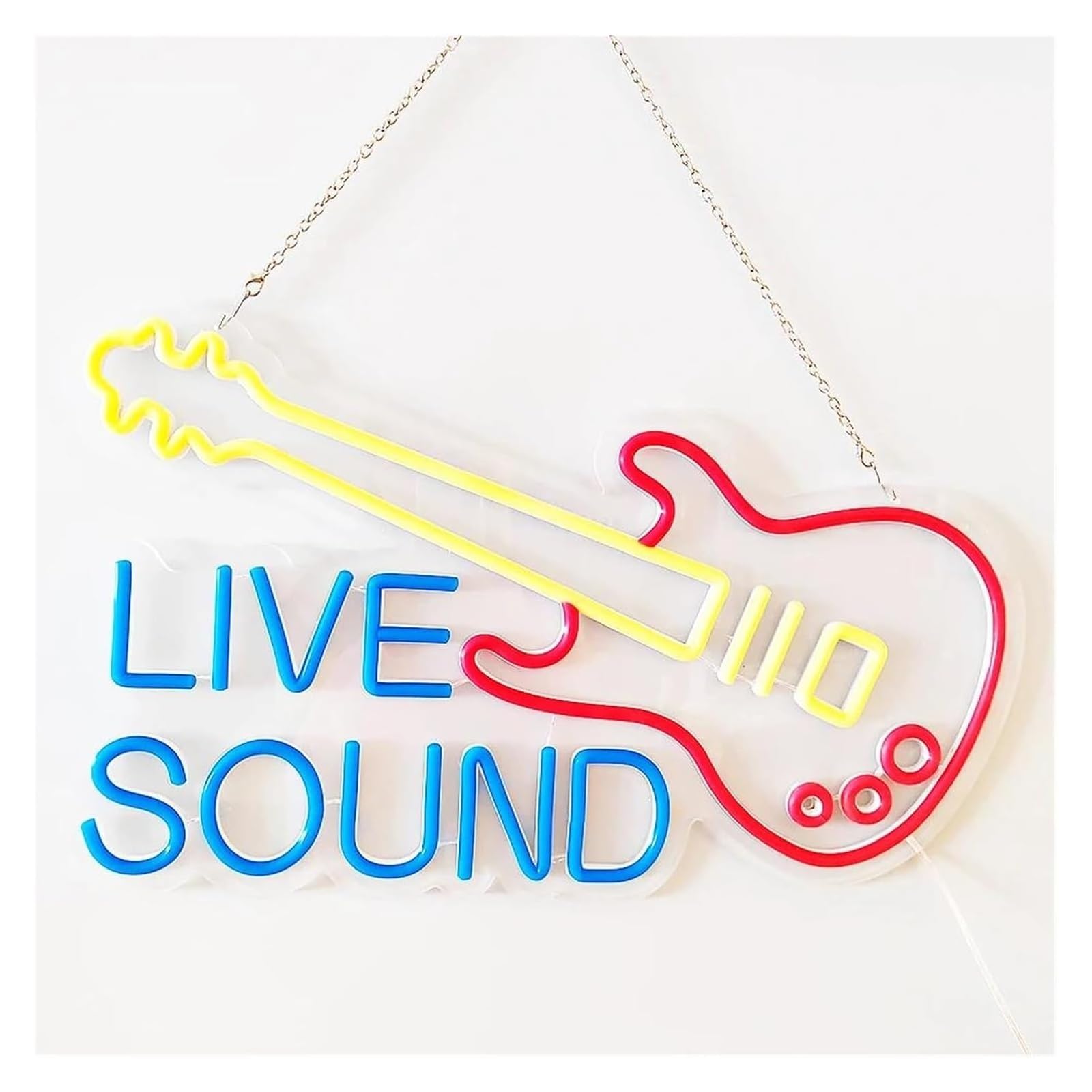 Lampada al neon rilassante per chitarra, alimentata da suono dal per vivo, luci a forma di lettera