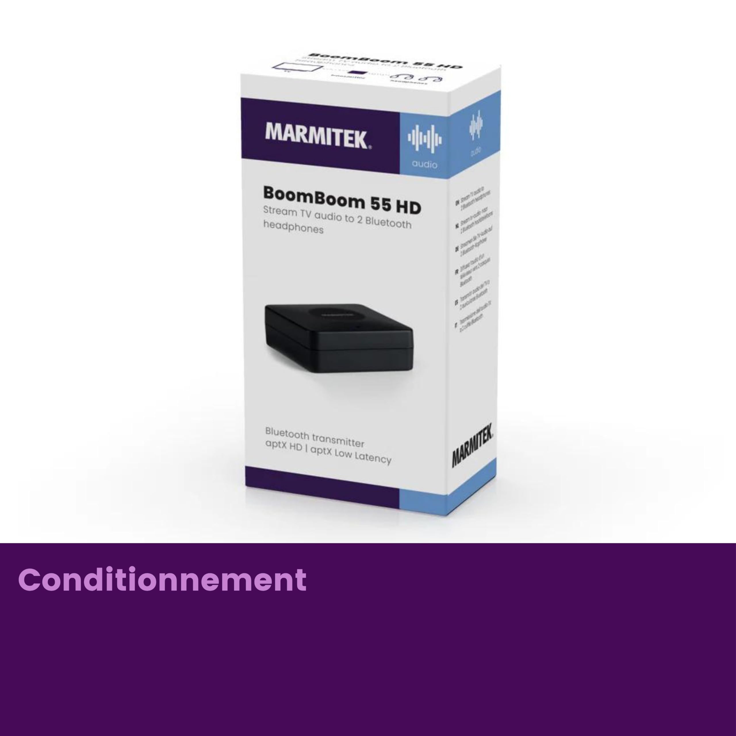 Marmitek BoomBoom 55 HD - Transmetteur Bluetooth TV aptX HD Low Latency