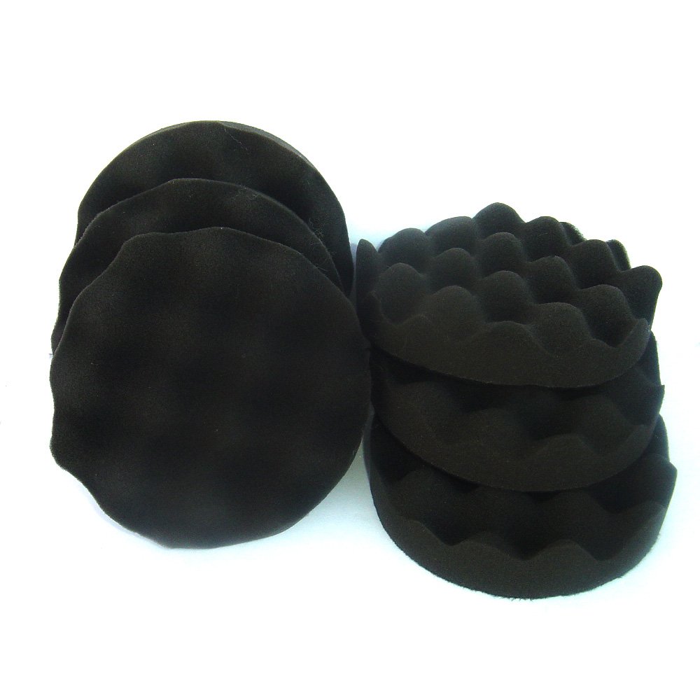 Set 6 Spugne Per Lucidatura Professionali XL - Struttura A Nido D'Ape, 180mm, Soft/Medium, Con Velcro, Per Lucidatrice Eccentrica