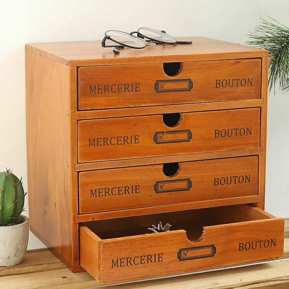 Amazon.com: KWCWB 4-Drawer Wooden Desk Organizer, Lightweight 4