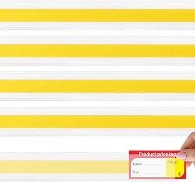 110 Pcs 47.8 x 1.37 Inch Shelf Label Strips Clear PVC Ticket Channel Back Adhesive for Stick on Price Data Tag Holder for Convenience Supermarkets Shops