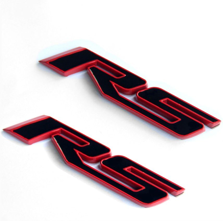 Yoaoo 2Pack OEM Rs Emblem Badges 3D Logo Compatible with Zl1 1LE Series Red Frame Red Line